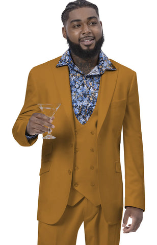 EJ Samuel Modern Fit Suit M2770-Gold - Church Suits For Less