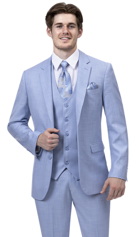 EJ Samuel Modern Fit Suit M18022 - Sky Blue - Church Suits For Less