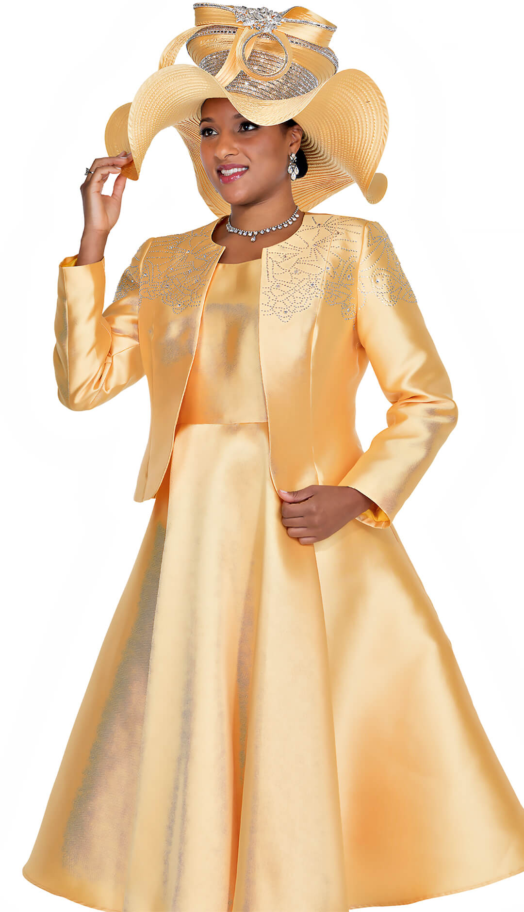 Elite Champagne Dress Suit 6063-Gold - Church Suits For Less