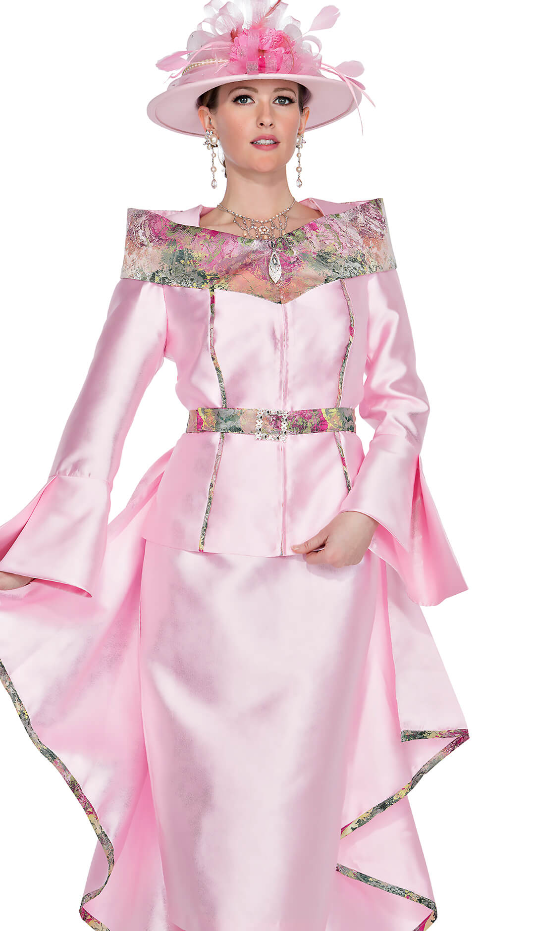 Elite Champagne Church Suit 5861-Pink - Church Suits For Less
