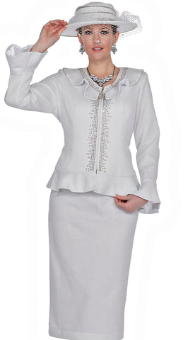 Elite Champagne Church Suit 5960-White