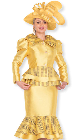Elite Champagne Church Suit 5973C-Gold
