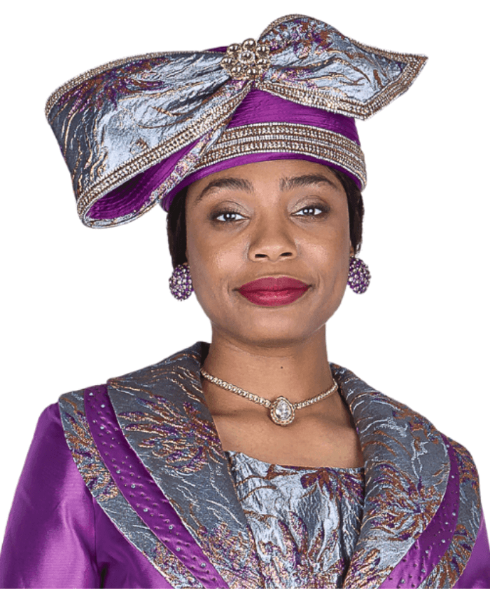 Champagne Italy Church Hat 6160-Purple