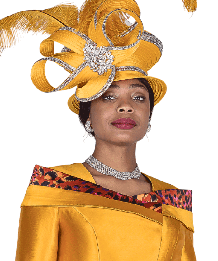 Elite Champagne Women Church Hat 6168-Gold