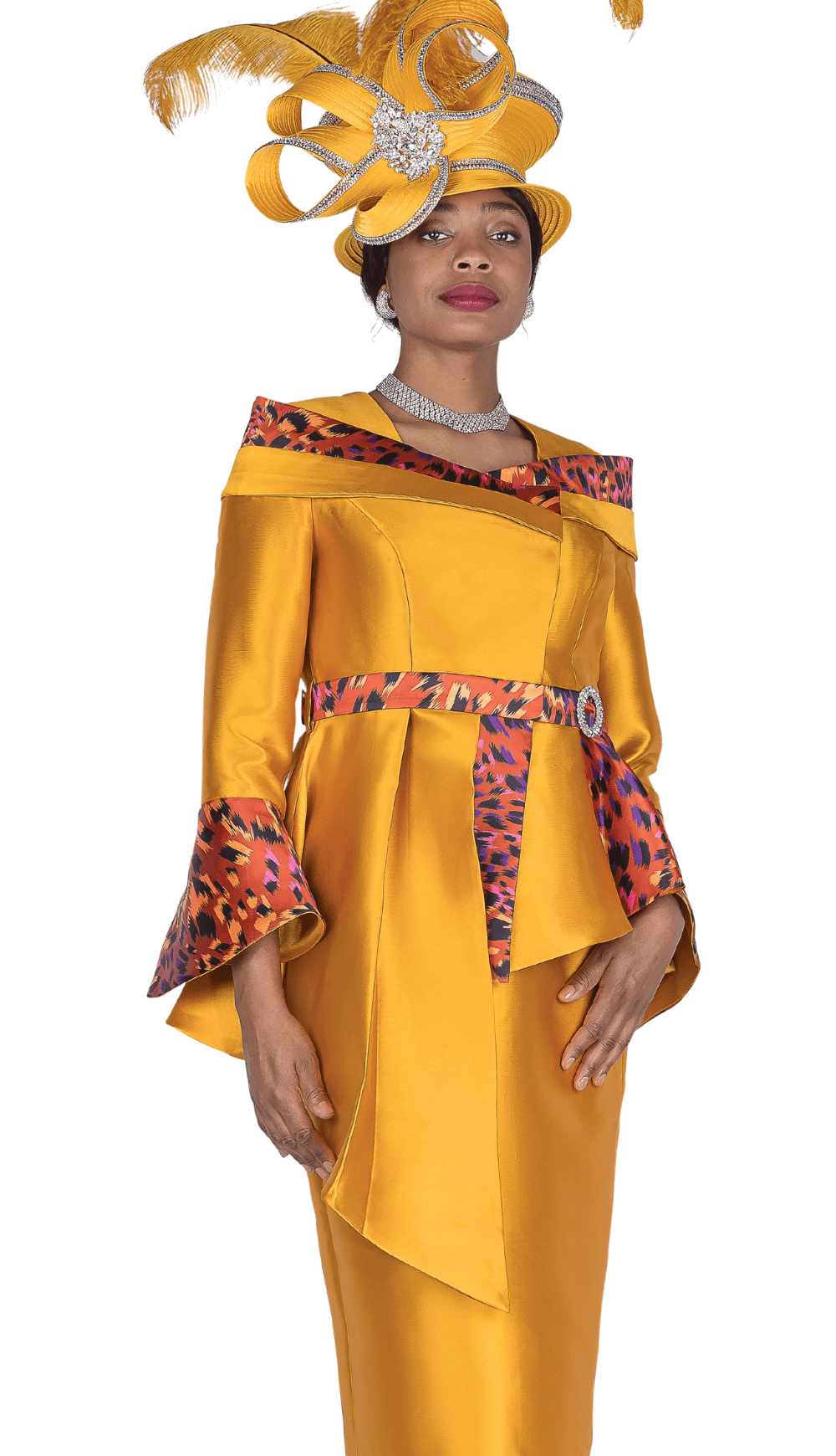 Elite Champagne Church Suit 6168-Gold