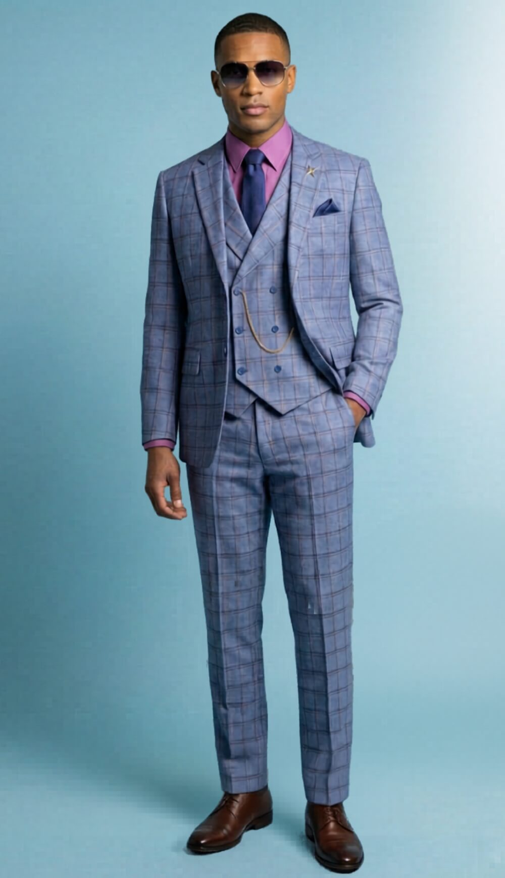 Slim Fit Men Suit   F-MV2W4 blue