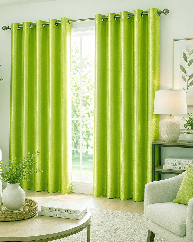 Faux Curtain Panel 01-Lime Green