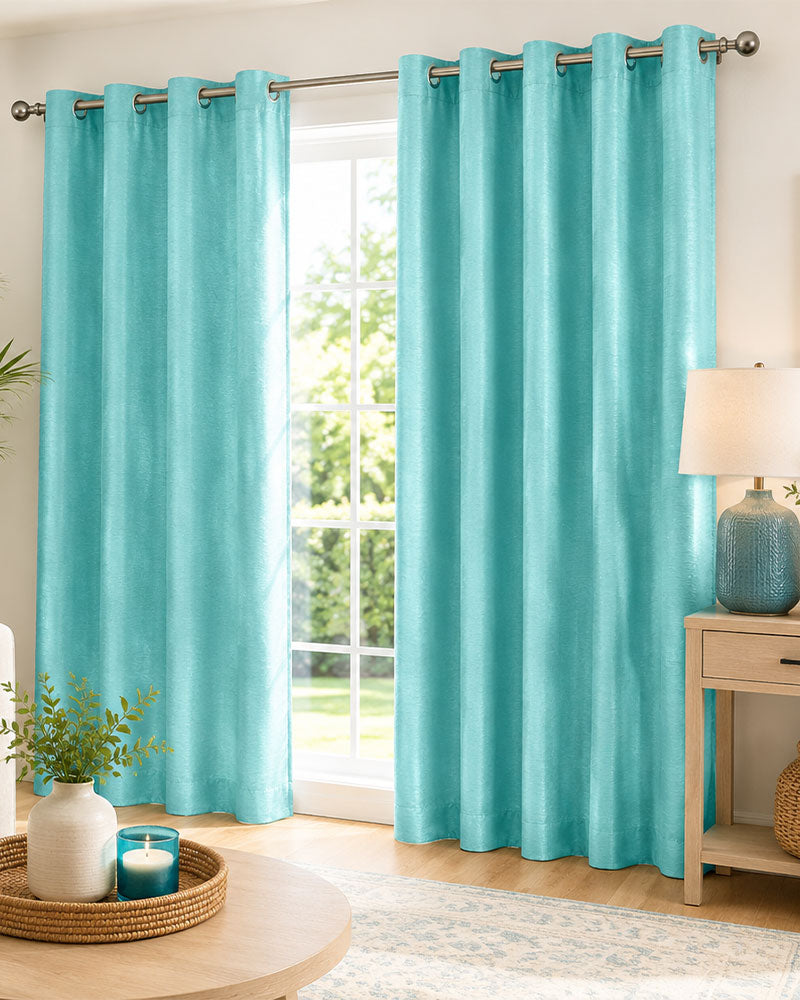 Faux Curtain Panel 01-Ocean Blue