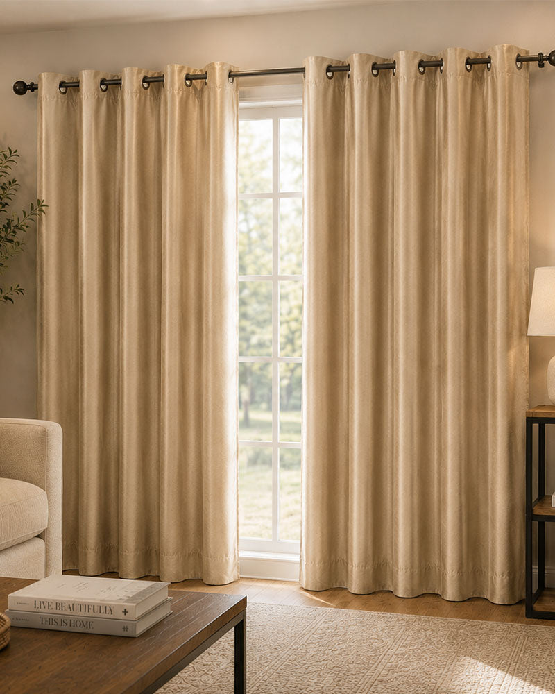 Faux Curtain Panel 01-Beige