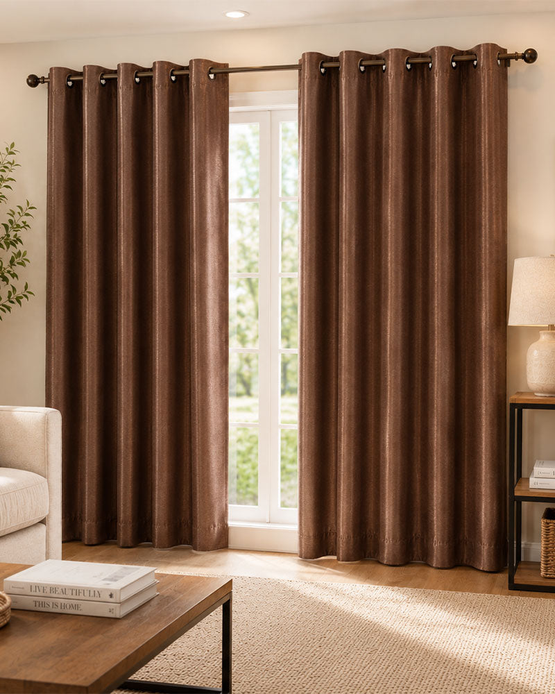Faux Curtain Panel 01-Brown