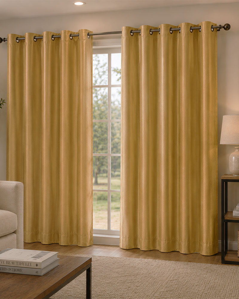 Faux Curtain Panel 01-Mustard