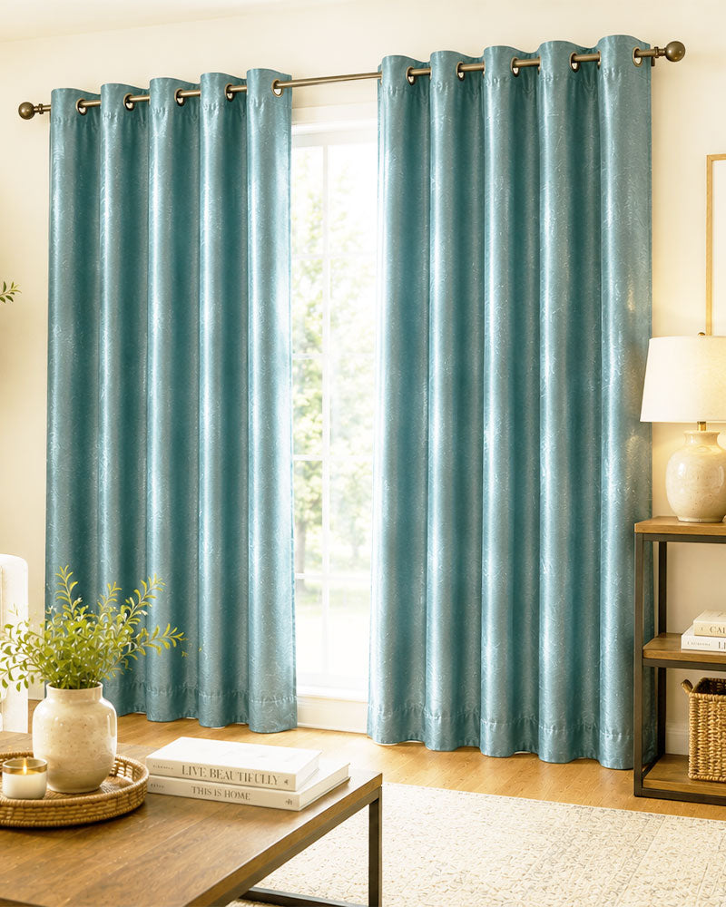 Faux Curtain Panel 01-Slate Blue