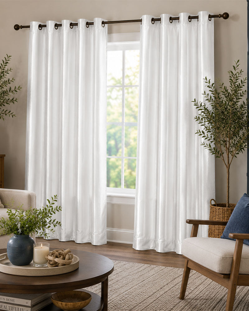 Faux Curtain Panel 01-White