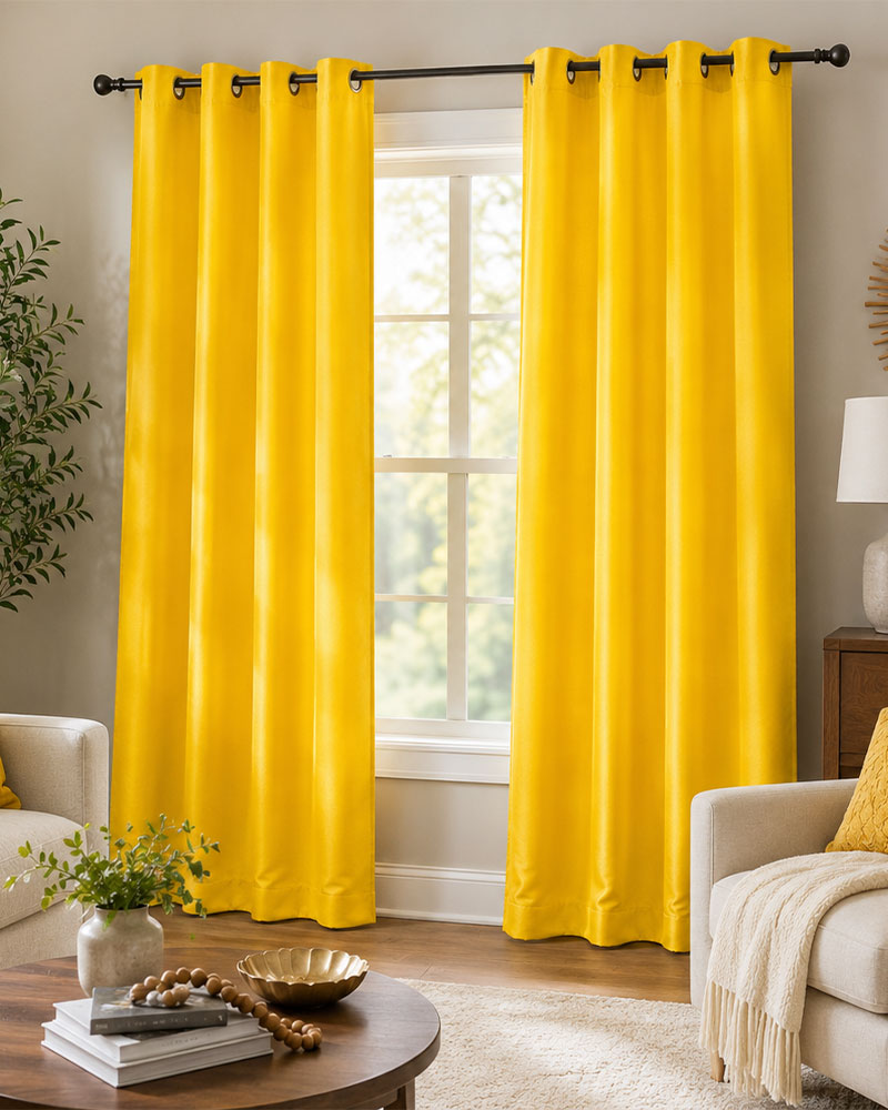 Faux Curtain Panel 01-Yellow