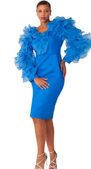 For Her Dress 82168-Royal Blue - Church Suits For Less