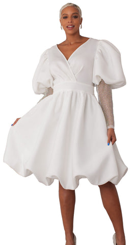 For Her Women Dress 82217C-Ivory - Church Suits For Less