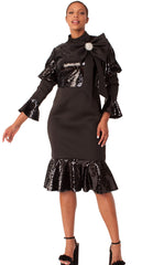 For Her Dress 82307-Black - Church Suits For Less