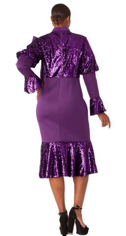 For Her Dress 82307-Purple - Church Suits For Less