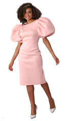 For Her Women Dress 8785C-Pink - Church Suits For Less