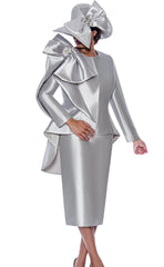 GMI Church Suit 10032-Silver - Church Suits For Less