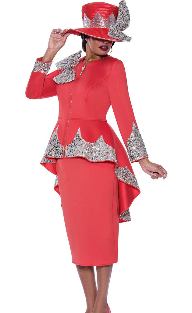 GMI Church Suit 10042-Coral - Church Suits For Less