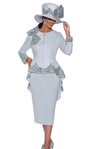 GMI Church Suit 10042-White - Church Suits For Less
