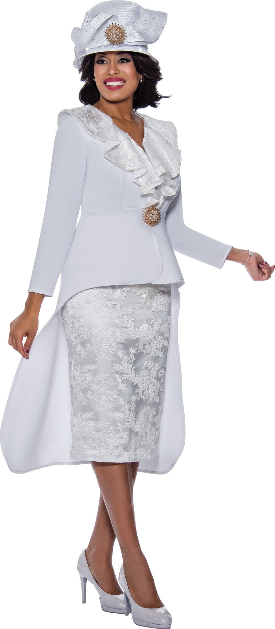 GMI Church Suit 9182C-White | Church suits for less