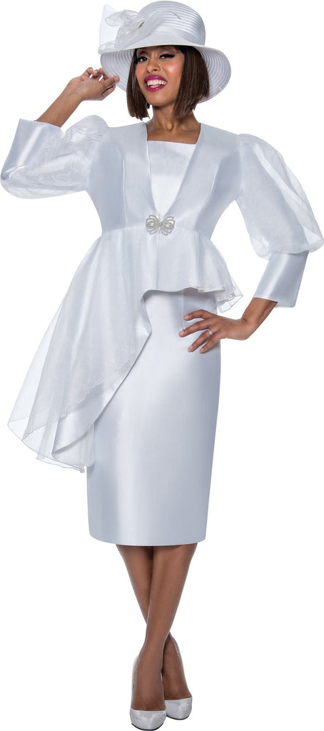 GMI Church Suit 9762-White - Church Suits For Less