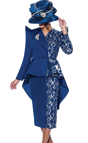GMI Church Suit 9912-Navy/Silver - Church Suits For Less