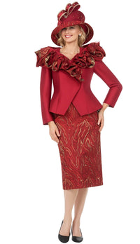 Giovanna Church Suit G1339-Cranberry