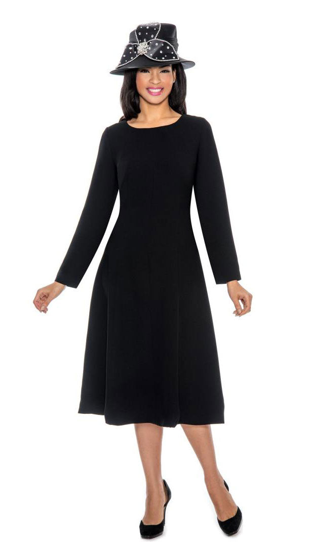 Giovanna Church Dress D1451-Black - Church Suits For Less