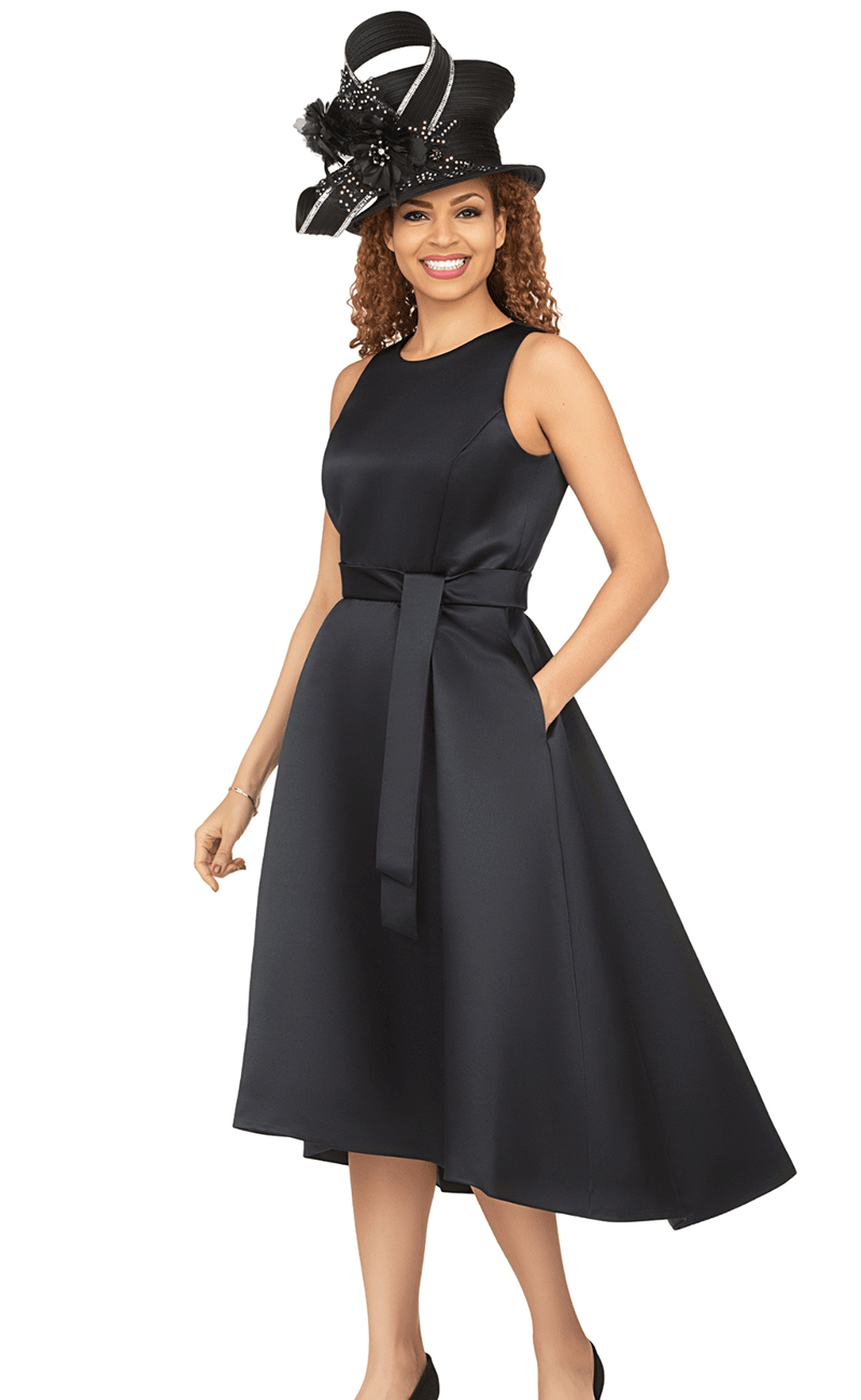 Giovanna Church Dress D1538-Black - Church Suits For Less