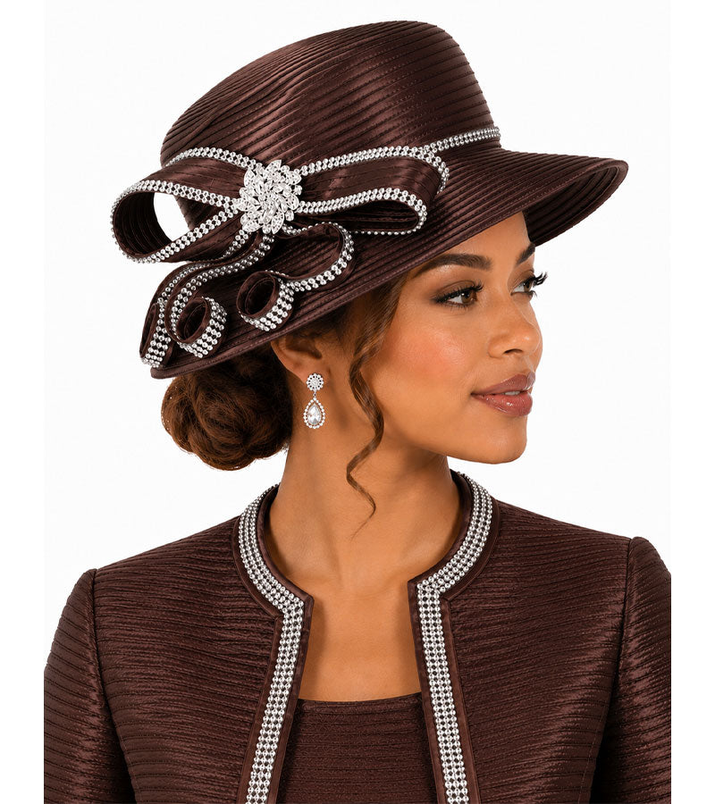 Giovanna Church Hat HR1087-Chocolate