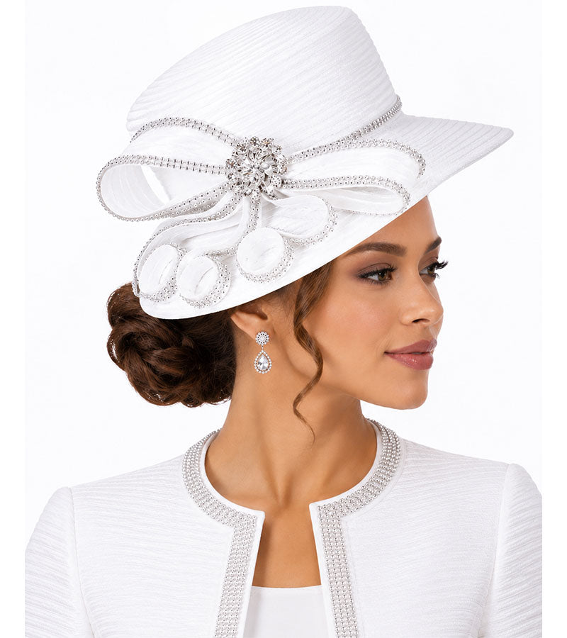 Giovanna Church Hat HR1087-White