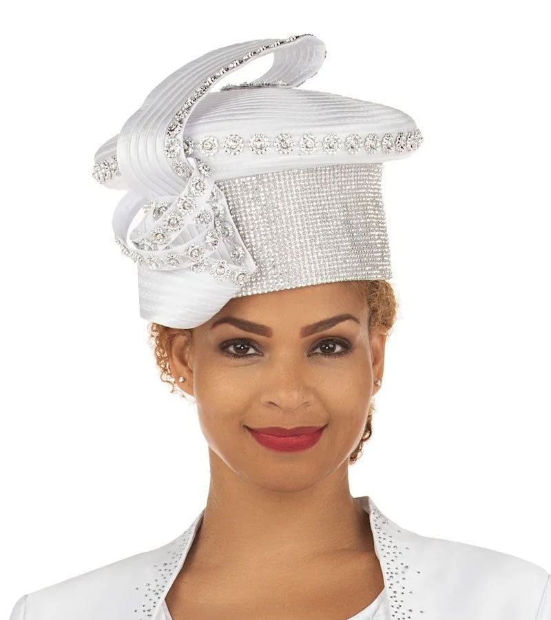Giovanna Church Hat HR22141-White