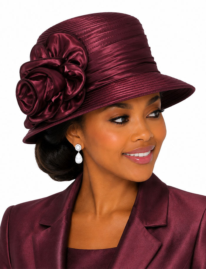 Giovanna Church Hat HR935-Burgundy