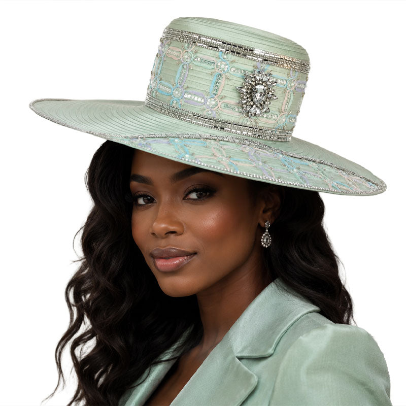 Giovanna Church Hat HG1307C-Aqua Green