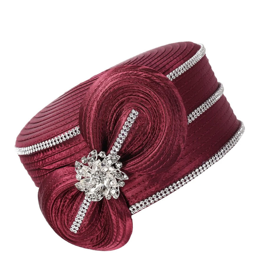 Giovanna Church Hat HR1063-Wine