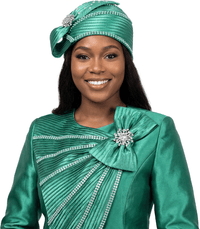 Giovanna Church Hat HR22107-Emerald