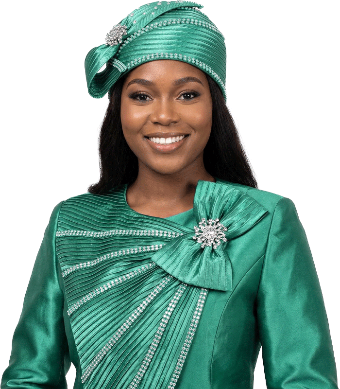 Giovanna Church Hat HR22107-Emerald