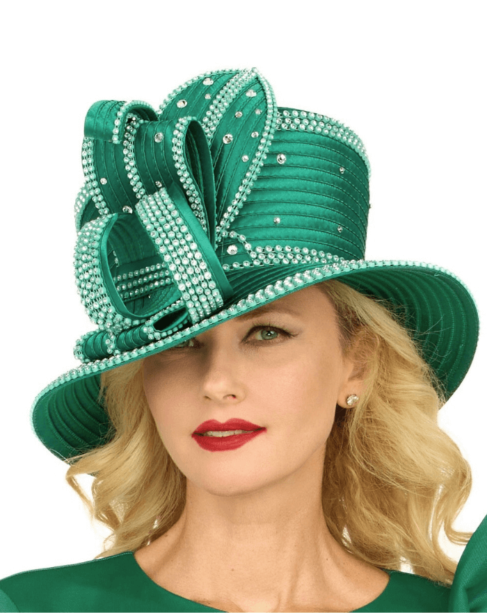 Giovanna Church Hat HR22131-Emerald