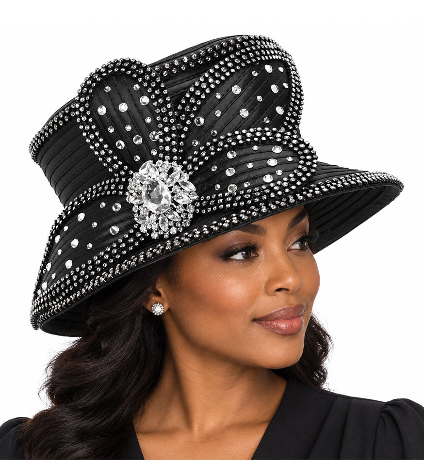 Giovanna Church Hat HR22132-Black