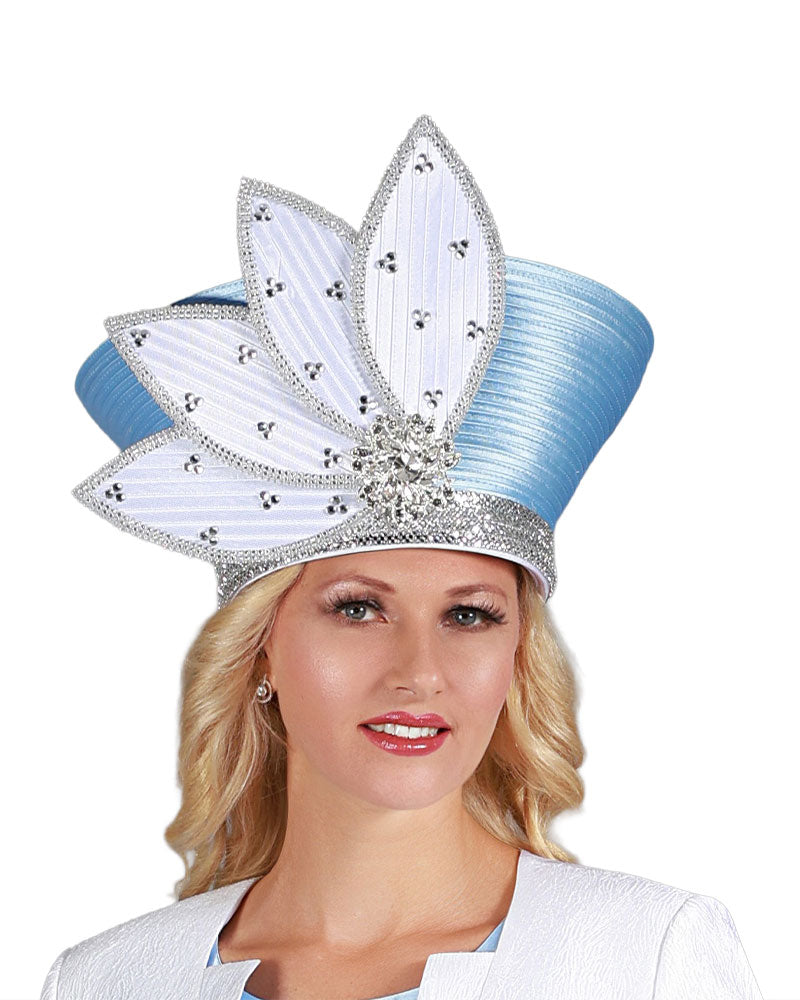 Giovanna Church Hat HR22167-Blue/White