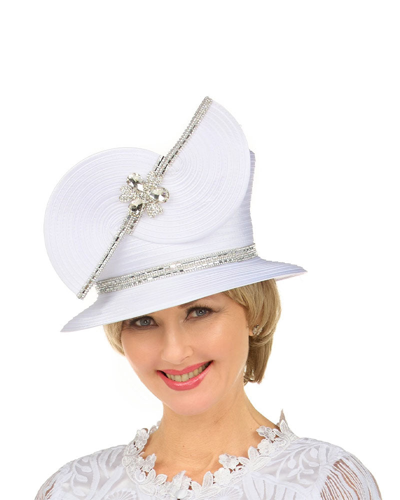Giovanna Church Hat HR22168C-White