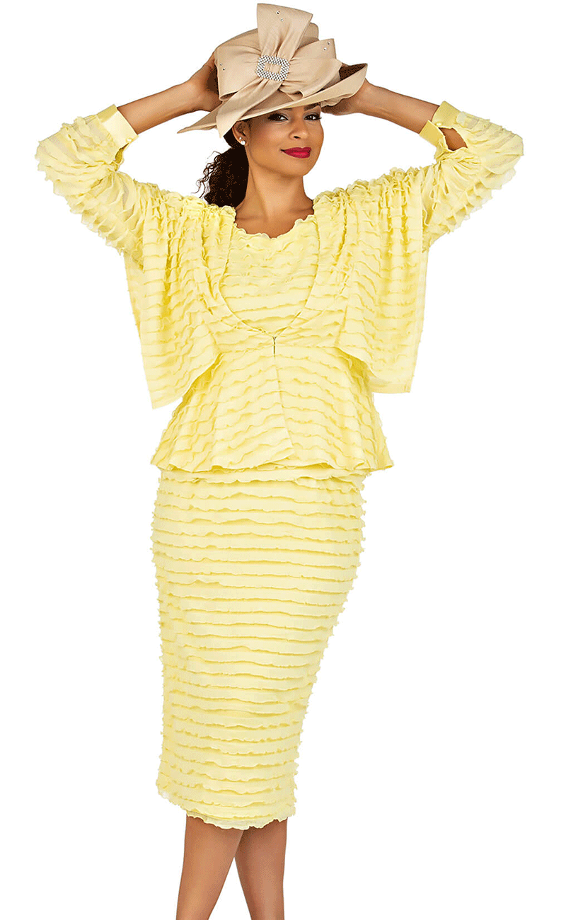 Giovanna Church Suit 0961-Yellow - Church Suits For Less