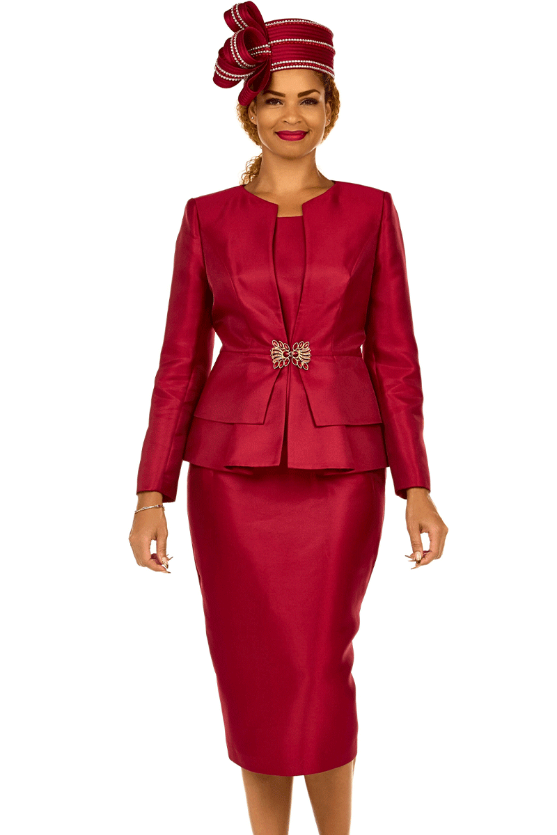 Giovanna Church Suit 0978-Burgundy