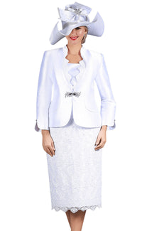 Giovanna Church Suit G1229C-White - Church Suits For Less