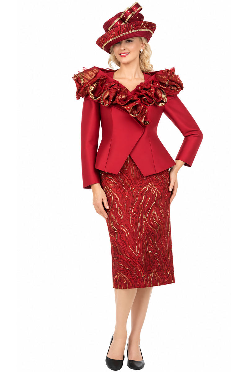 Giovanna Church Suit G1339-Cranberry