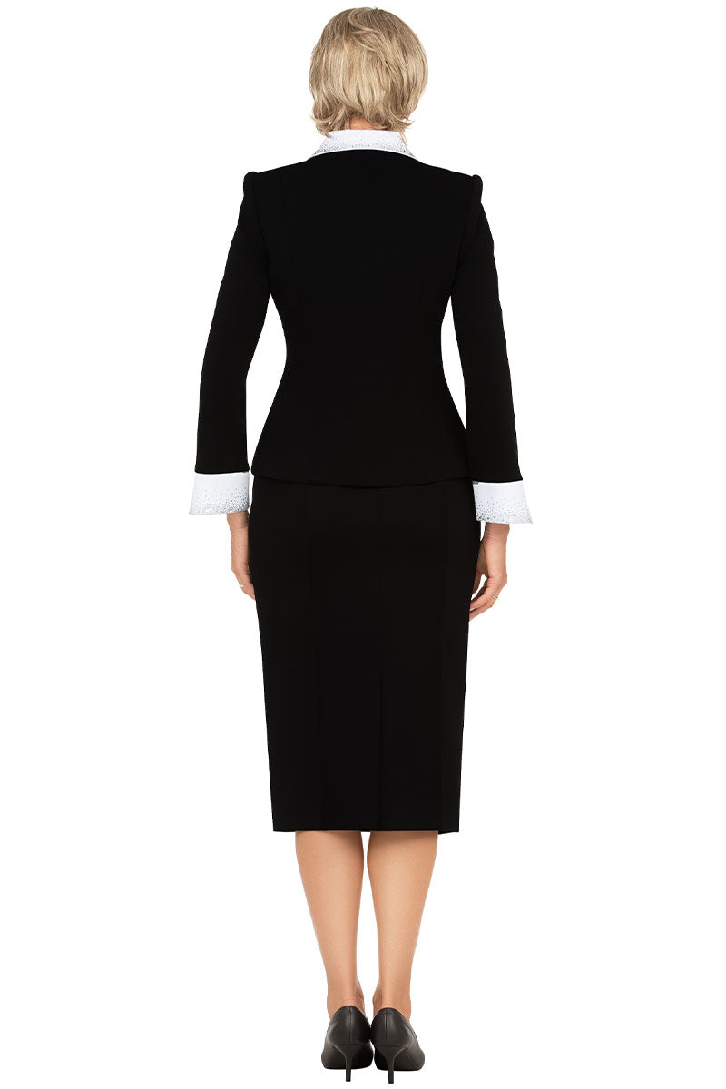 Giovanna Church Suit S0742C-Black/White