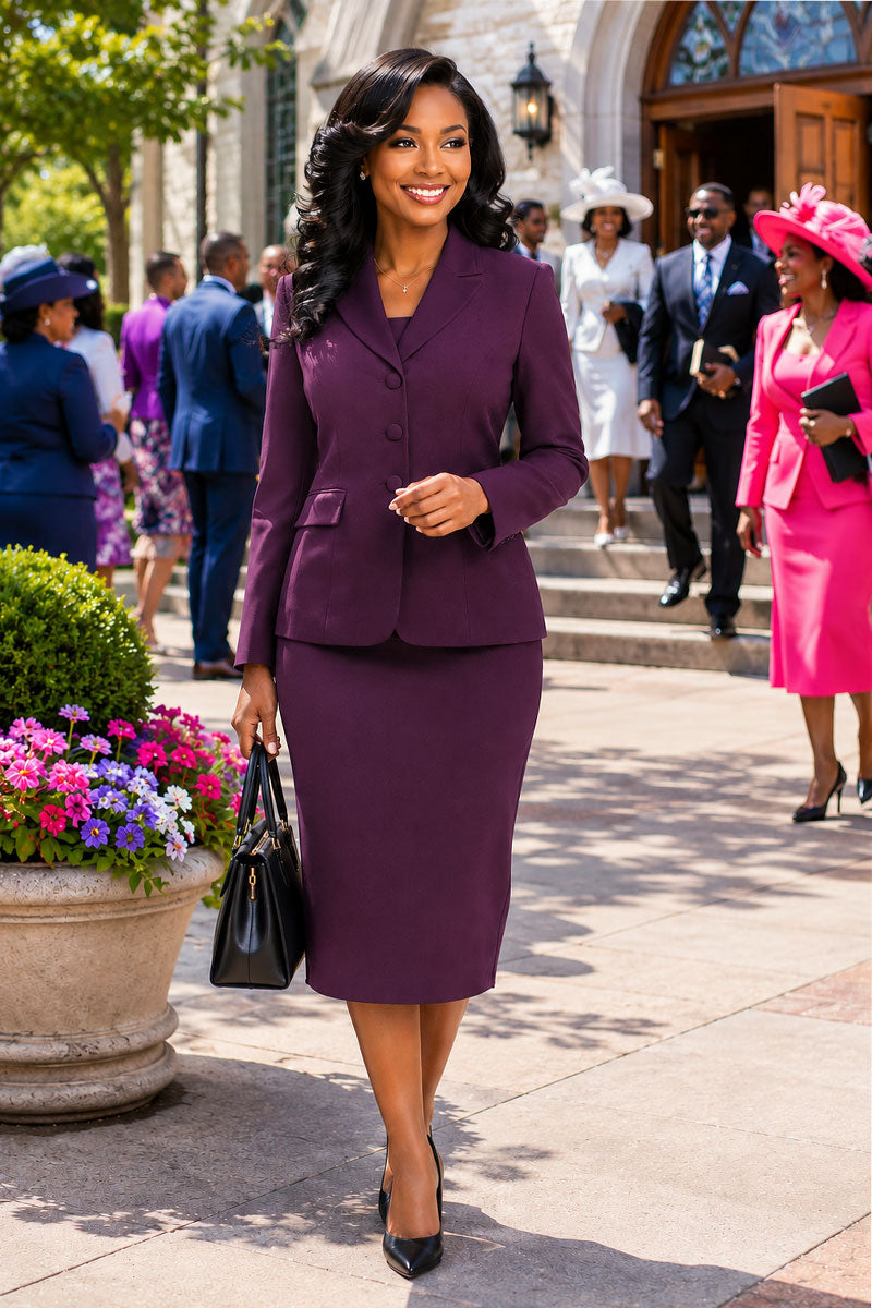 Giovanna Usher Suit S0743-Eggplant